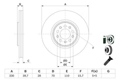 2x Bremsscheibe Vorderachse für JEEP CHEROKEE VAN