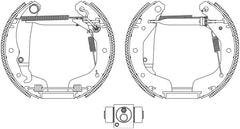 Bremsbackensatz Hinterachse für OPEL CORSA C TIGRA TwinTop Kasten/Schrägheck