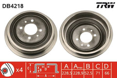 2x Bremstrommel Hinterachse für RENAULT KANGOO Rapid LAGUNA I Grandtour MEGANE