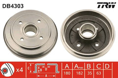 2x Bremstrommel Hinterachse für OPEL SUZUKI AGILA ALTO VI IGNIS I WAGON R