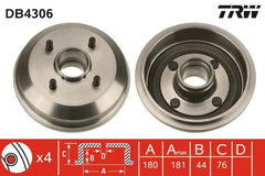 2x Bremstrommel Hinterachse für FORD ESCORT V Cabriolet Turnier VI Stufenheck