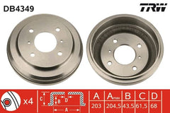 2x Bremstrommel Hinterachse für NISSAN ALMERA II Hatchback PRIMERA