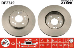 2x Bremsscheibe Vorderachse für MERCEDES-BENZ 124 Stufenheck Coupe E-KLASSE