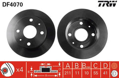 2x Bremsscheibe Vorderachse für DAIHATSU CUORE V VI VII TREVIS