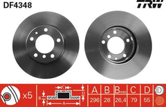 2x Bremsscheibe Vorderachse für BMW 5 Touring