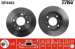 2x Bremsscheibe Hinterachse für MITSUBISHI SMART COLT VI CZC Cabriolet FORFOUR