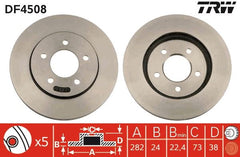 2x Bremsscheibe Vorderachse für CHRYSLER DODGE PLYMOUTH GRAND VOYAGER III VAN /