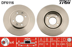 2x Bremsscheibe Vorderachse für HYUNDAI KIA i10 I II Stufenheck III
