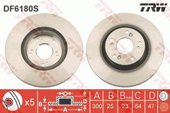 2x Bremsscheibe Vorderachse für HONDA CIVIC VIII Hatchback CR-V II