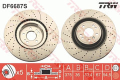 2x Bremsscheibe Vorderachse für MERCEDES-BENZ GL-KLASSE GLE Coupe GLS M-KLASSE