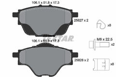 Bremsbelagsatz Scheibenbremse Hinterachse für CITROËN OPEL PEUGEOT VAUXHALL DS
