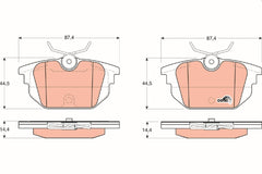 Bremsbelagsatz Scheibenbremse Hinterachse für ALFA ROMEO FIAT LANCIA 145 146