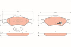 Bremsbelagsatz Scheibenbremse Vorderachse für FORD MAZDA COURIER Pick-up ESCORT