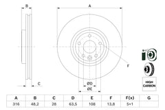 2x Bremsscheibe Vorderachse für JAGUAR XE