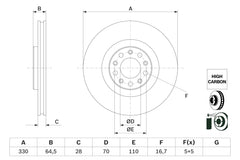 2x Bremsscheibe Vorderachse für ALFA ROMEO GIULIA STELVIO