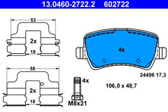 Bremsbelagsatz Scheibenbremse Hinterachse für FORD VOLVO LAND ROVER GALAXY II