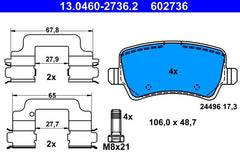 Bremsbelagsatz Scheibenbremse Hinterachse für VOLVO S60 II Cross Country S80