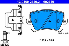 Bremsbelagsatz Scheibenbremse Hinterachse für AUDI SEAT SKODA VW A3 Sportback