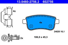 Bremsbelagsatz Scheibenbremse Hinterachse für RENAULT CLIO V FLUENCE MEGANE III