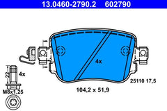 Bremsbelagsatz Scheibenbremse Hinterachse für AUDI SEAT SKODA VW A1 Allstreet