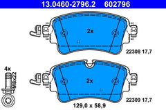Bremsbelagsatz Scheibenbremse Hinterachse für AUDI VW A4 Allroad B9 Avant A5