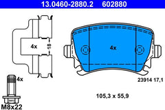 Bremsbelagsatz Scheibenbremse Hinterachse für AUDI SEAT SKODA VW A3 Sportback
