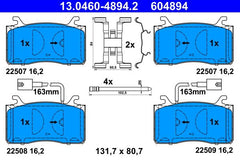 Bremsbelagsatz Scheibenbremse Vorderachse für ALFA ROMEO GIULIA STELVIO