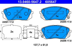 Bremsbelagsatz Scheibenbremse Vorderachse für HYUNDAI KIA i40 I CW ix35 KONA