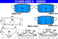 Bremsbelagsatz Scheibenbremse Hinterachse für SUZUKI S-CROSS SWIFT IV V SX4