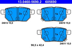 Bremsbelagsatz Scheibenbremse Hinterachse für SUBARU TOYOTA LEXUS TREZIA AURIS