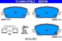 Bremsbelagsatz Scheibenbremse Vorderachse für HONDA CIVIC VIII Hatchback