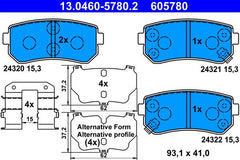 Bremsbelagsatz Scheibenbremse Hinterachse für HYUNDAI KIA ACCENT III Stufenheck