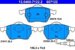 Bremsbelagsatz Scheibenbremse Vorderachse für AUDI SEAT SKODA VW A3 TT Roadster