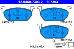 Bremsbelagsatz Scheibenbremse Vorderachse für AUDI SEAT SKODA VW A3 Sportback