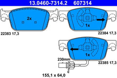 Bremsbelagsatz Scheibenbremse Vorderachse für AUDI A4 Allroad B9 Avant A5