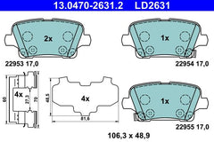 Bremsbelagsatz Scheibenbremse Hinterachse für OPEL INSIGNIA B Grand Sport