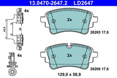 Bremsbelagsatz Scheibenbremse Hinterachse für AUDI VW A4 Allroad B9 Avant A5