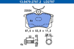 Bremsbelagsatz Scheibenbremse Hinterachse für AUDI SEAT SKODA VW A1 Allstreet