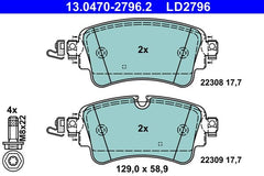 Bremsbelagsatz Scheibenbremse Hinterachse für AUDI VW A4 Allroad B9 Avant A5