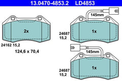 Bremsbelagsatz Scheibenbremse Vorderachse für ALFA ROMEO ABARTH MITO 500 / 595