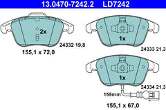 Bremsbelagsatz Scheibenbremse Vorderachse für AUDI SEAT VW Q3 ALHAMBRA SHARAN