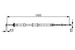 Seilzug Feststellbremse hinten rechts für FIAT 500 C PANDA / CLASSIC