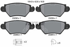 Bremsbelagsatz Scheibenbremse Hinterachse für OPEL CHEVROLET ASTRA G Stufenheck