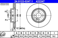 2x Bremsscheibe Vorderachse für MINI Cabriolet Roadster CLUBMAN Coupe