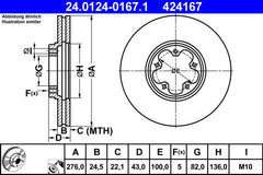 2x Bremsscheibe Vorderachse für FORD TRANSIT Kasten Pritsche/Fahrgestell Bus