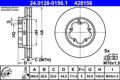 2x Bremsscheibe Vorderachse für FORD TRANSIT Kasten Pritsche/Fahrgestell Bus