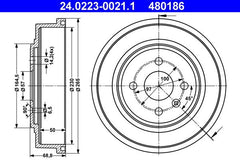 2x Bremstrommel Hinterachse für OPEL ASTRA H Caravan GTC Stufenheck FAMILY