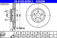 2x Bremsscheibe Vorderachse für FORD FOCUS II III Turnier KUGA TOURNEO CONNECT