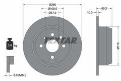 2x Bremsscheibe Hinterachse für OPEL ASTRA F Stufenheck CC Caravan Cabriolet