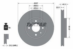 2x Bremsscheibe Vorderachse für ALFA ROMEO CITROËN FIAT LANCIA PEUGEOT MITO